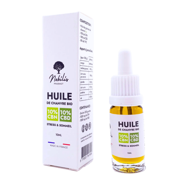 Huile CBD Sommeil & Anti-Stress - 10% CBD + 10% CBN - Nobilis